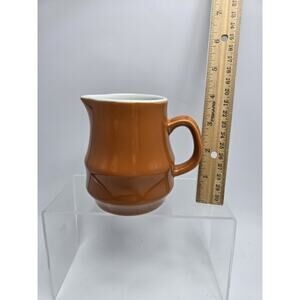 Vintage Orange White Modern MCM Japanese Stoneware Creamer